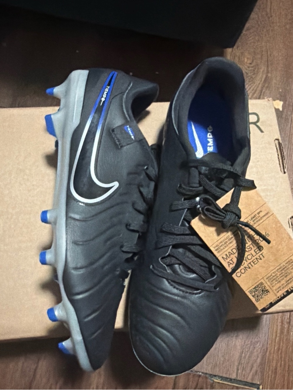 Nike Legend 10 Academy FG/MG Black Chrome DV4337-040 Men's Size 7
